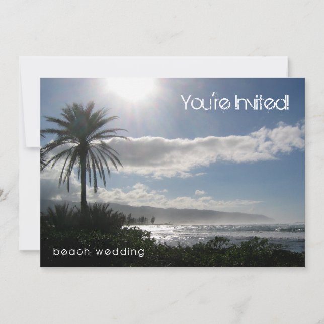 Beach Wedding Einladung Palm Tree (Vorderseite)