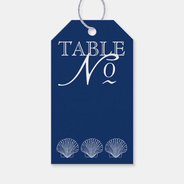 Beach Wedding Empfang Tischnummer- Geschenkanhänger (Vorderseite)