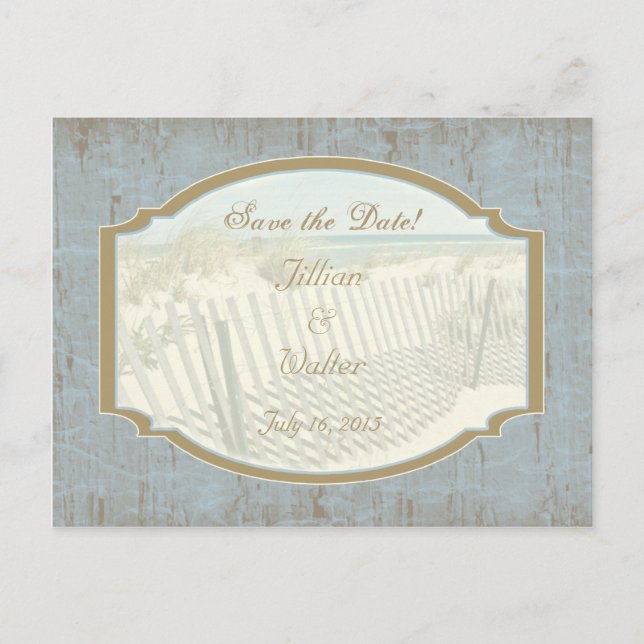 Beach Wedding Enregistrer la date Carte postale (Devant)