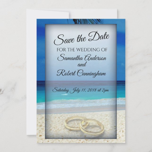 Beach Wedding Enregistrer La Date Carte Postale (Devant)