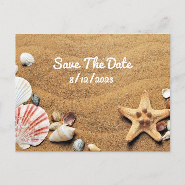 Beach Wedding Enregistrer la date Carte postale (Devant)