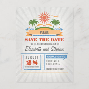 Beach Wedding Enregistrer La Date Cartes Postales