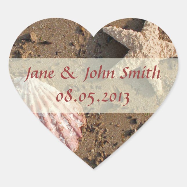 Beach Wedding Favor Stickers (Vorderseite)