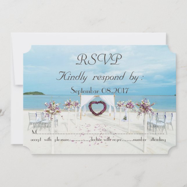 Beach Wedding Floral Arbor UAWG Einladung (Vorderseite)