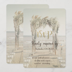 Beach Wedding Floral Arch UAWG Einladung