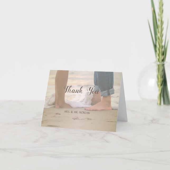 Beach Wedding, Foots Dankeschön Karte (Vorderseite)