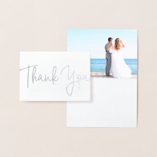 Beach Wedding Foto Vielen Dank, dass Sie in Silver Folienkarte