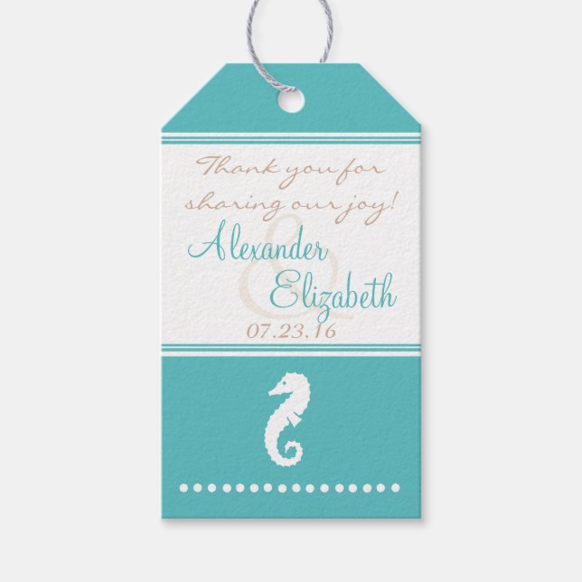 Beach Wedding Gast Gefallen Vielen Dank Geschenkanhänger (Vorderseite)