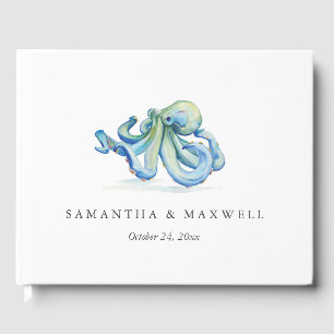 Beach Wedding Gästebuch Wasserfarbe Oktopus