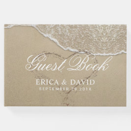 Beach Wedding Heart in the Sand Elegante Gästebuch