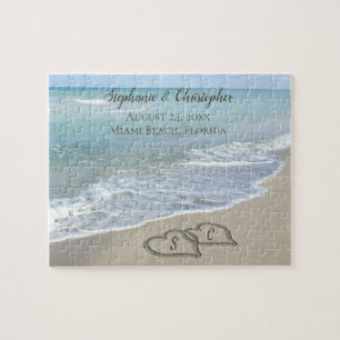 Beach Wedding Hearts im Sand Elegant
