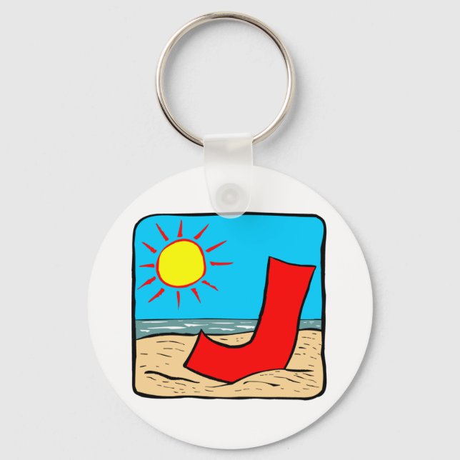 Beach Wedding Ideas Letter J Schlüsselanhänger (Vorderseite)
