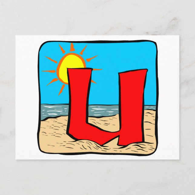 Beach Wedding Ideas Letter U Postkarte (Vorderseite)