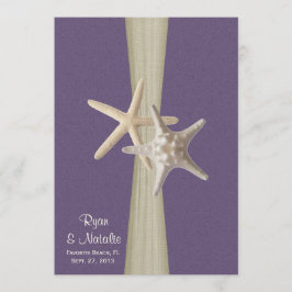 Beach Wedding Lila Starfish Einladung