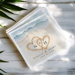 Beach Wedding Napkins mit Sand Heart Design Serviette