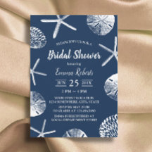 Beach Wedding Navy Blue Seashells Brautparty