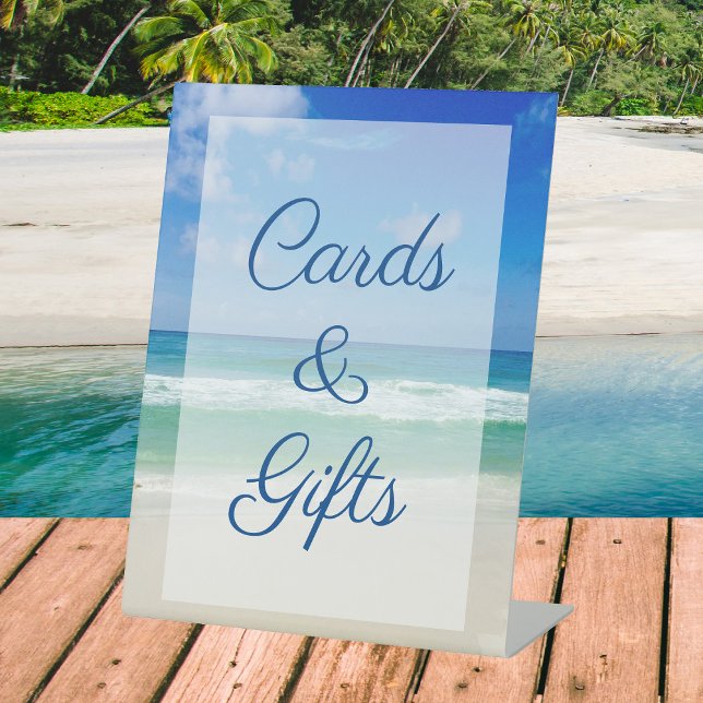 Beach Wedding Ocean Waves Foto Cards & Geschenke Sockelschild (Von Creator hochgeladen)
