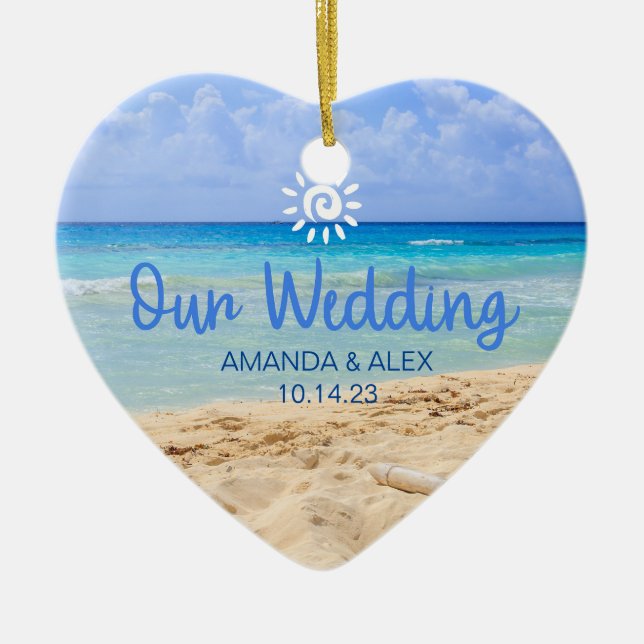 Beach Wedding Ornament Gastgeschenk (Vorne)