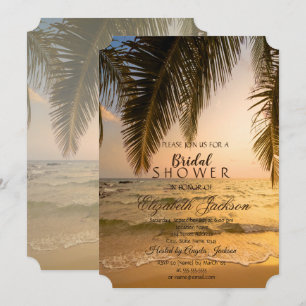 Beach Wedding, Palm Sunset Brautparty Einladung