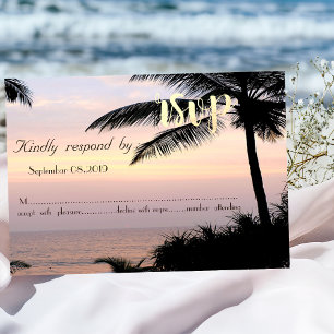 Beach Wedding Palms Sunset UAWG Einladung