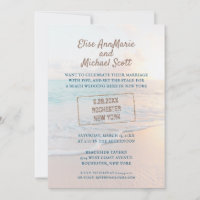 Beach Wedding Passport Briefmarke bei Zuhause