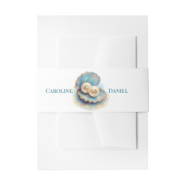 Beach Wedding Pearls Muschel Elegantes Ocean Thema Einladungsbanderole