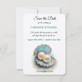 Beach Wedding Pearls Muschel Elegantes Ocean Thema Save The Date