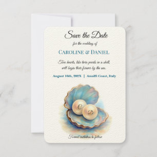 Beach Wedding Pearls Muschel Elegantes Ocean Thema Save The Date