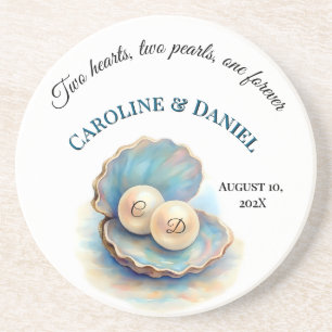 Beach Wedding Pearls Muschel Elegantes Theme Gi Getränkeuntersetzer