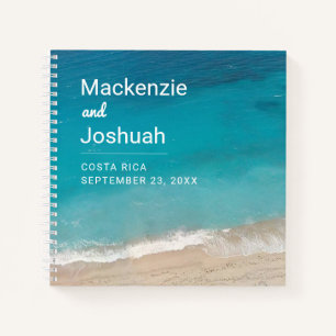 Beach Wedding Personalisiert Sandy Waves Gästebuch Notizbuch