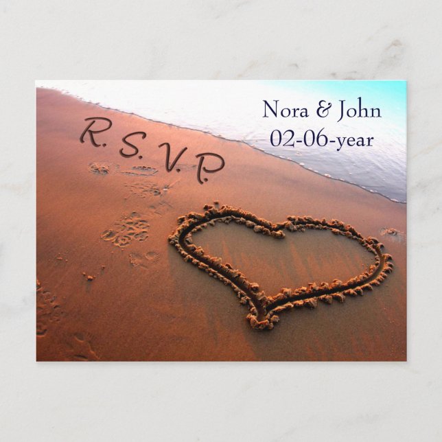 Beach Wedding Rsvp Karte (Vorderseite)