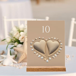 Beach Wedding Sand Hearts- Acrylschild