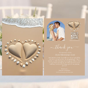 Beach Wedding Sand Hearts Einladung