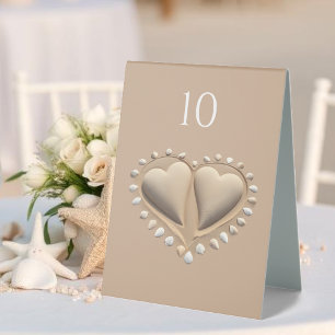 Beach Wedding Sand Hearts- Tischaufsteller