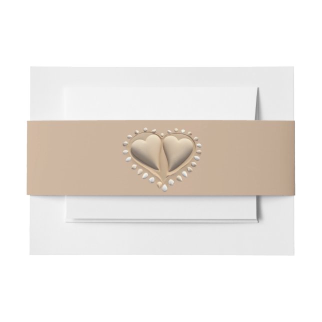 Beach Wedding-Sand Herz Einladungsbanderole (Vorderseite Beispiel)