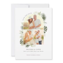 Beach Wedding Save the Date Card mit Palm Blätter