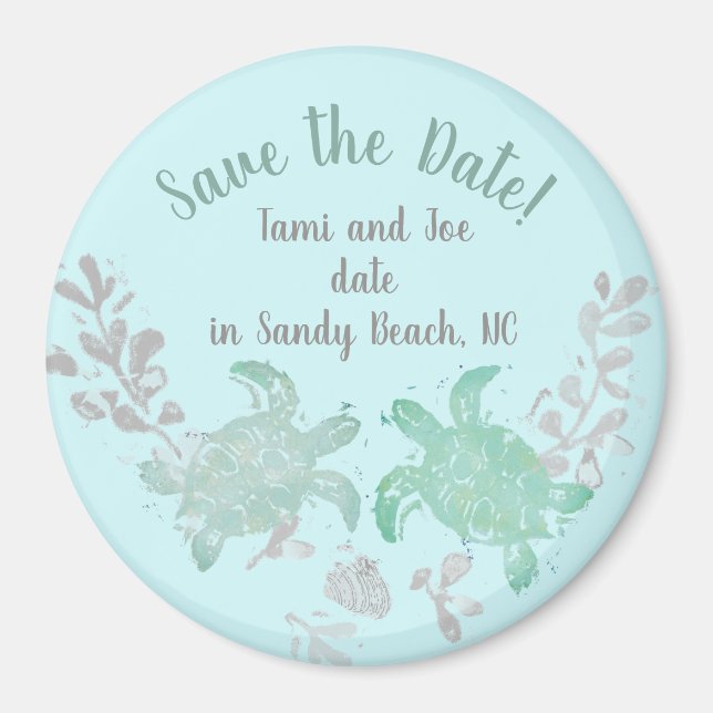 Beach Wedding Save the Date Magnete Magnet (Vorne)