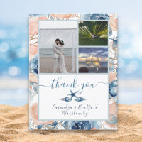 Beach Wedding Seashell und Rose Foto Vielen Dank