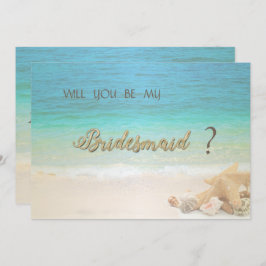 Beach Wedding Seashells Bridesmaid Card Einladung