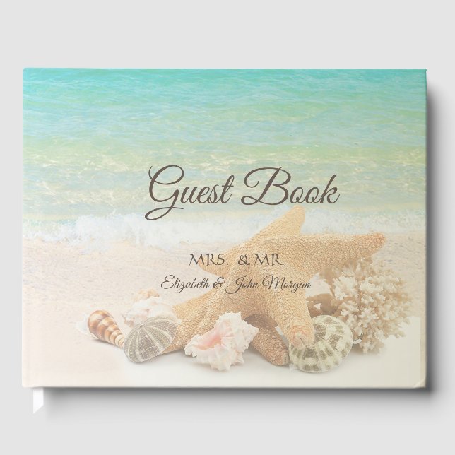 Beach Wedding Seashells Gästebuch (Vorderseite)