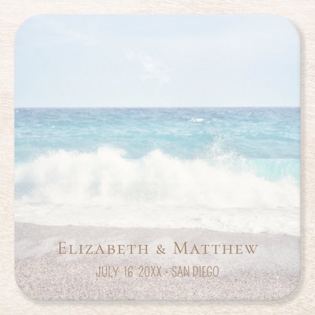 Beach Wedding | Seaside Wedding Rechteckiger Pappuntersetzer (Vorderseite)