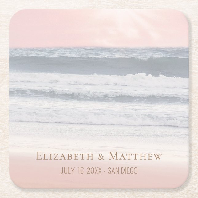 Beach Wedding | Seaside Wedding Rechteckiger Pappuntersetzer (Vorderseite)