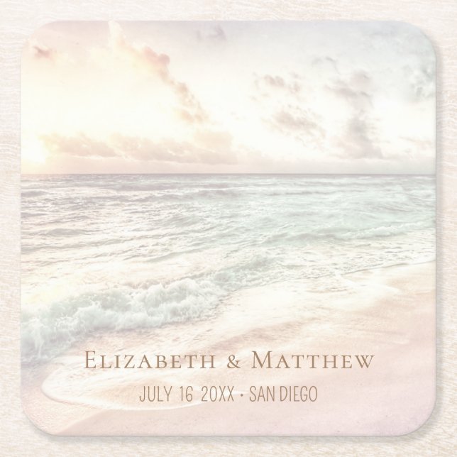 Beach Wedding | Seaside Wedding Rechteckiger Pappuntersetzer (Vorderseite)
