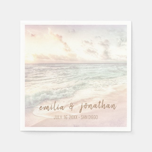 Beach Wedding | Seaside Wedding Serviette (Vorderseite)