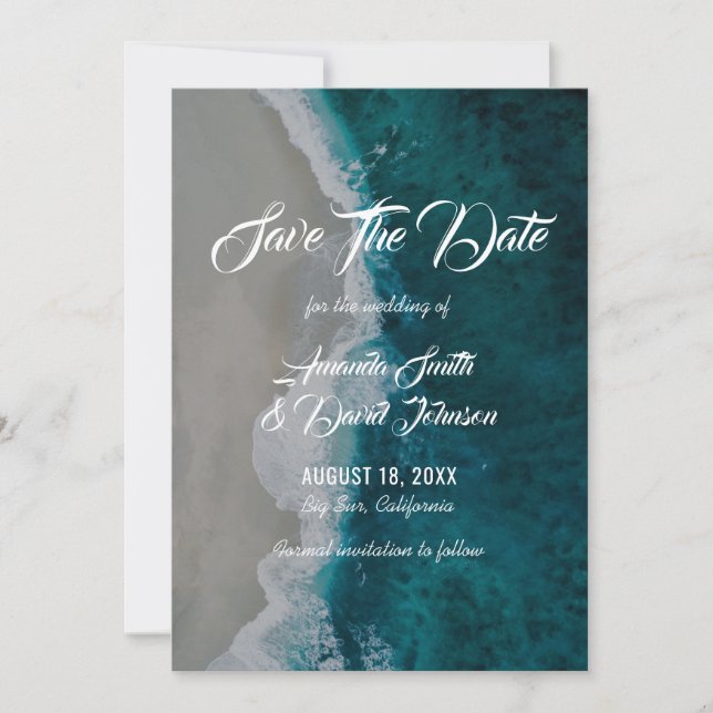Beach Wedding speichert die Datumskarten Save The Date (Vorderseite)