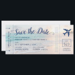 Beach Wedding Sunset Boarding Pass Save the Date Ankündigung<br><div class="desc">Ein Boarding Pass Flugzeug Ticket Strand Hochzeit in Urlaubsort Save the Date Karte mit einem schönen Sonnenuntergang auf einem Sandstrand mit türkisfarbenem Wasser. Klicken Sie auf "Anpassen", um das Design zu beenden, z. B. Textfarbe, Schriftart und Platzierung, Kartenhintergrund und Flugzeugfarbe zu ändern. Kontaktieren Sie mich für die Koordination von Gegenständen,...</div>