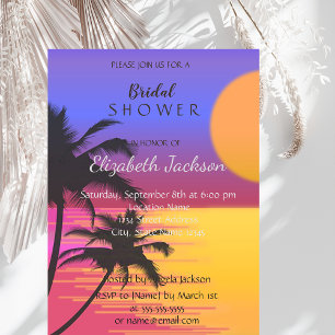 Beach Wedding Sunset Brautparty Einladung