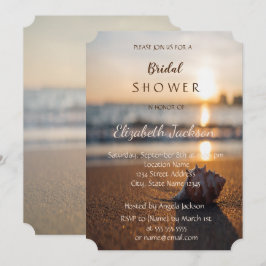 Beach Wedding Sunset Seashell Brautparty Einladung