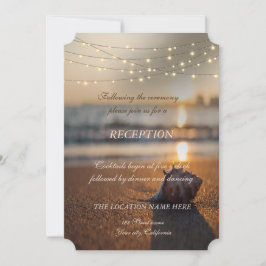 Beach Wedding Sunset Seashell Empfang Einladung