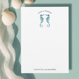 Beach Wedding Thank You Card Seahorses Einladung
